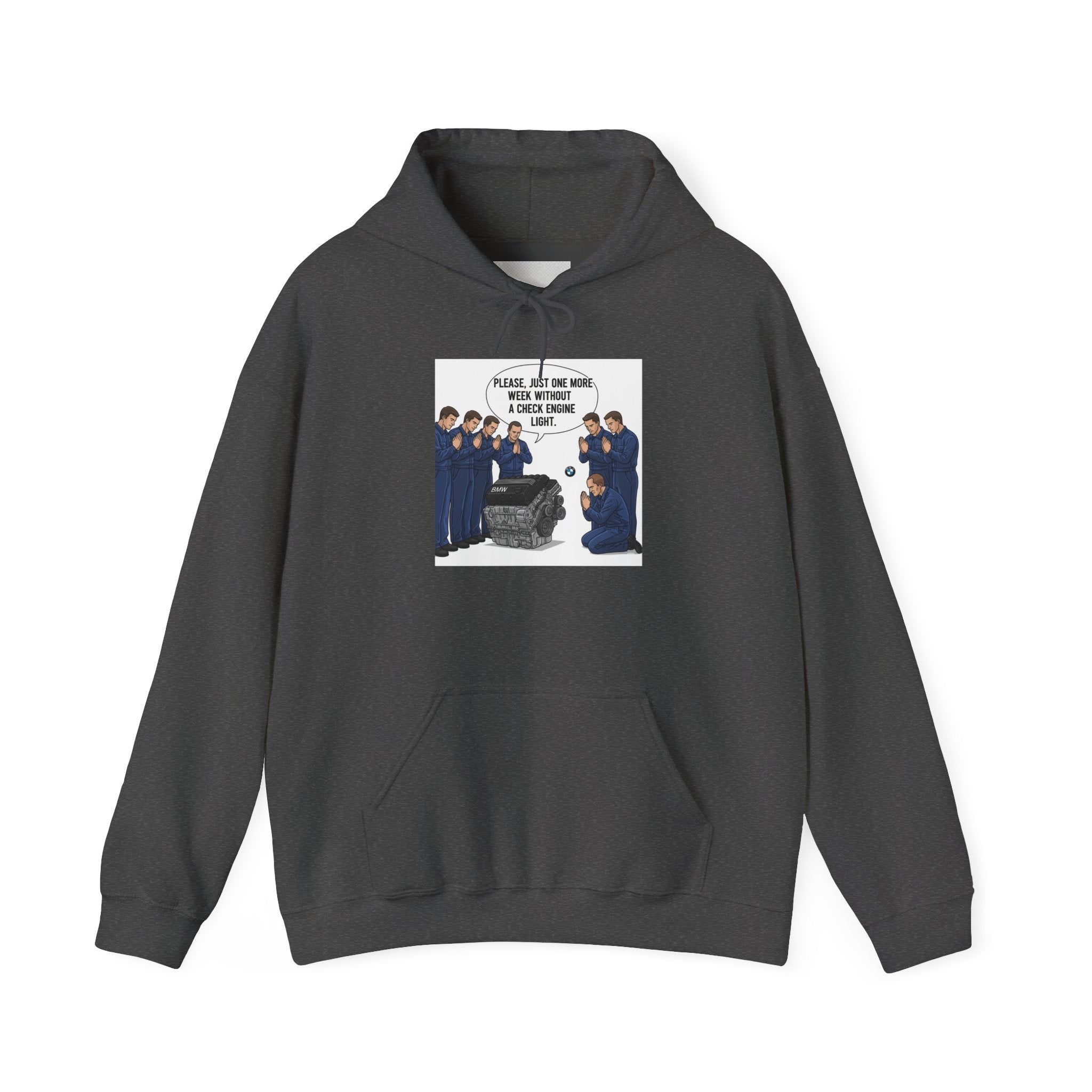 Hooded Sweatshirt - Bmw Check Engine Meme Design